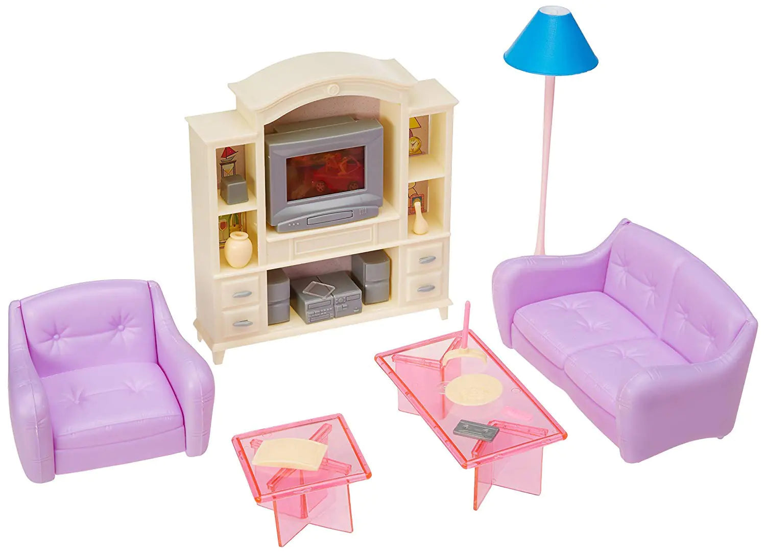 My Fancy Life 24012 Dollhouse Furniture Living Room with TV/DVD Set and Show Case Play Set