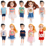 ONEST 10 Sets 5 Inch Mini Doll with Doll Clothes Party Grown Outfits Doll Accessories for Kids