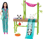 Barbie Careers Playset Baby Panda Care & Rescue Set with Vet Fashion Doll 2 Color-Change Pandas & 20+ Accessories