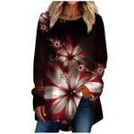 Fall Fashion for Women 2024 Costumes for Women Business Casual Clothes for Women Long Sleeve Tee Shirts for Women Crewneck Dressy Print 2024 Cute Tops Womens Business Casual Tops(WineL)