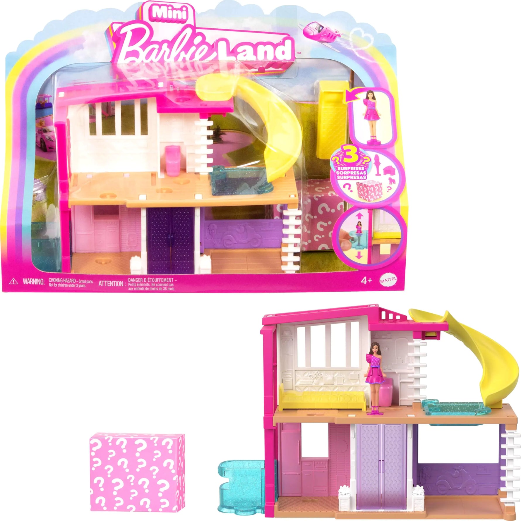 Barbie Mini BarbieLand Doll House Sets Mini Dreamhouse with Surprise 1.5-inch Doll Furniture & Accessories Plus Elevator & Pool