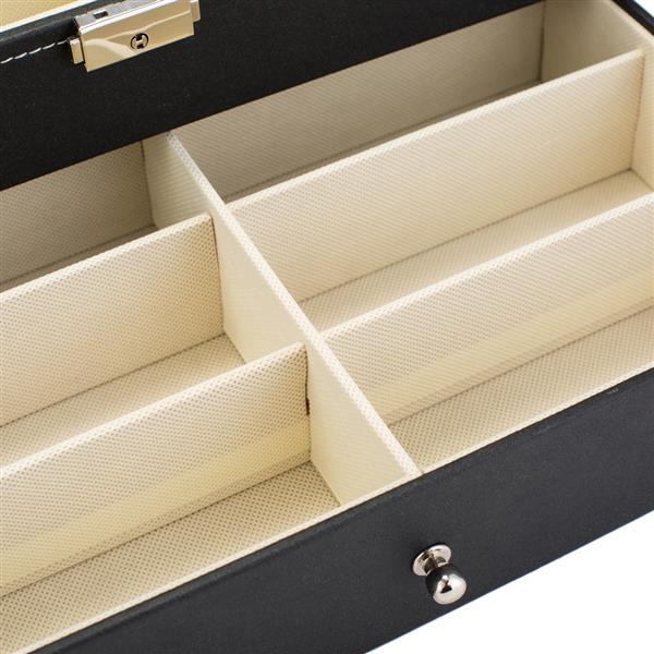 Leather 12 Piece Sun Eye Glasses Storage Box Display Drawer Case