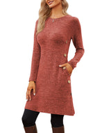 Jar of Love Winter Dresses 2024 Winter Outfits Clothes Sweaters for Women Long Sweater Maternity Winter Clothes Tunic Shirts DressesBurnt OrangeL