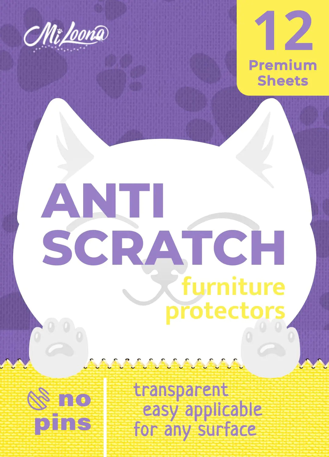 Miloona Cat Furniture Protector 12 Premium Sheets-Cat Couch Protector- Furniture Protection from Cat Scratching- Cat Scratch Guards for Furniture-Sofa Protector for Cats- Couch Protector for Cats