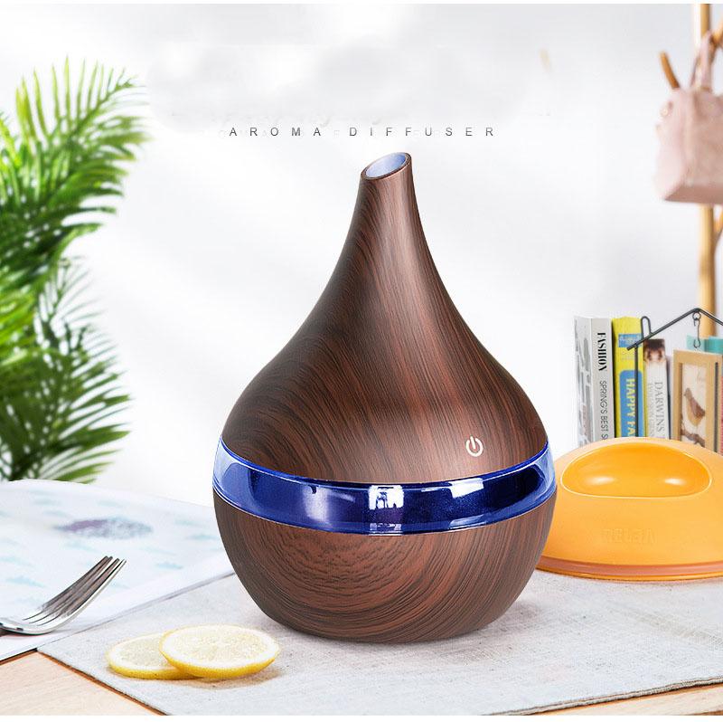 New USB Electric Aroma Diffuser Led Wood Air Humidifier Essential Oil