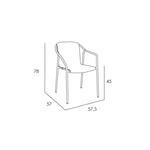Set of 4 Patio Dining aluminum Armchair - Rod - Commercial grade -