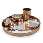 Steel Copper Thalli Dinner Set ( Pack of 6 )