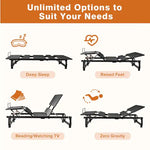 Adjustable Bed Base Frame Queen Bed Frame With Head And Foot Incline Wireless Remote Zero Gravity Quiet Motor Black Queen