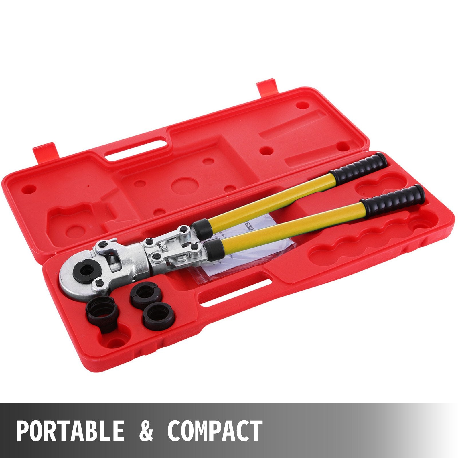Pipe Crimping Pliers Hand Pressing Kit with 6 Pieces Tool PEX Presser