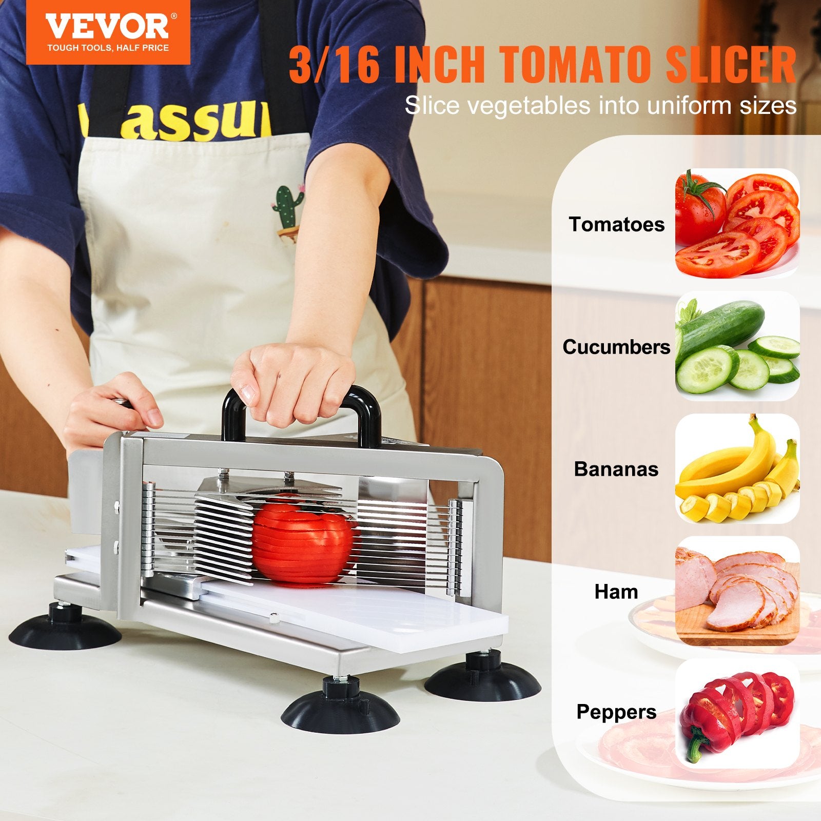 Commercial Tomato Slicer, 3/16 inch Tomato Cutter Slicer, Stainless