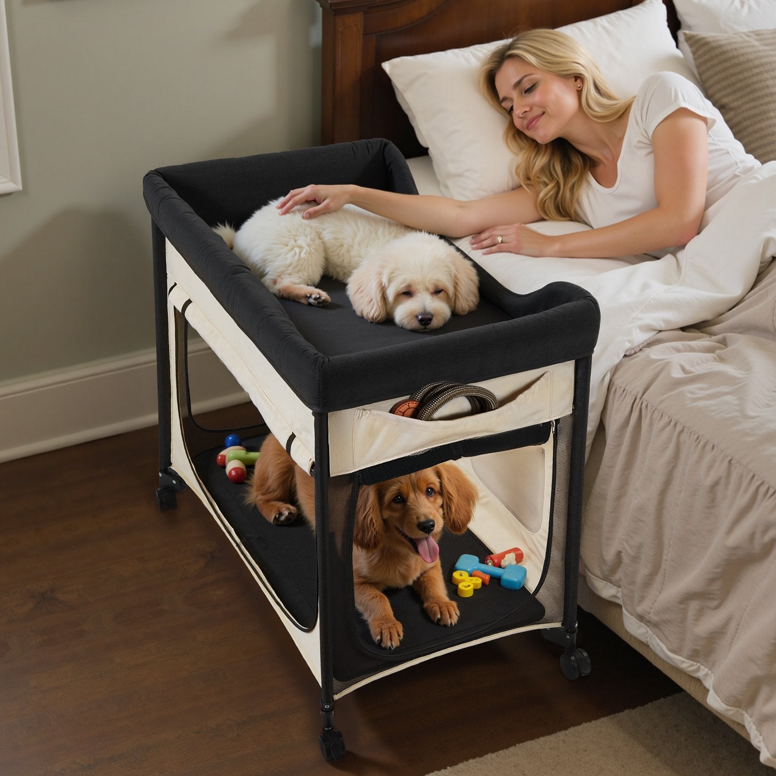 Elevated Lounge Pet Bed, Foldable Bunk Dog Bed with 600D Oxford Cloth