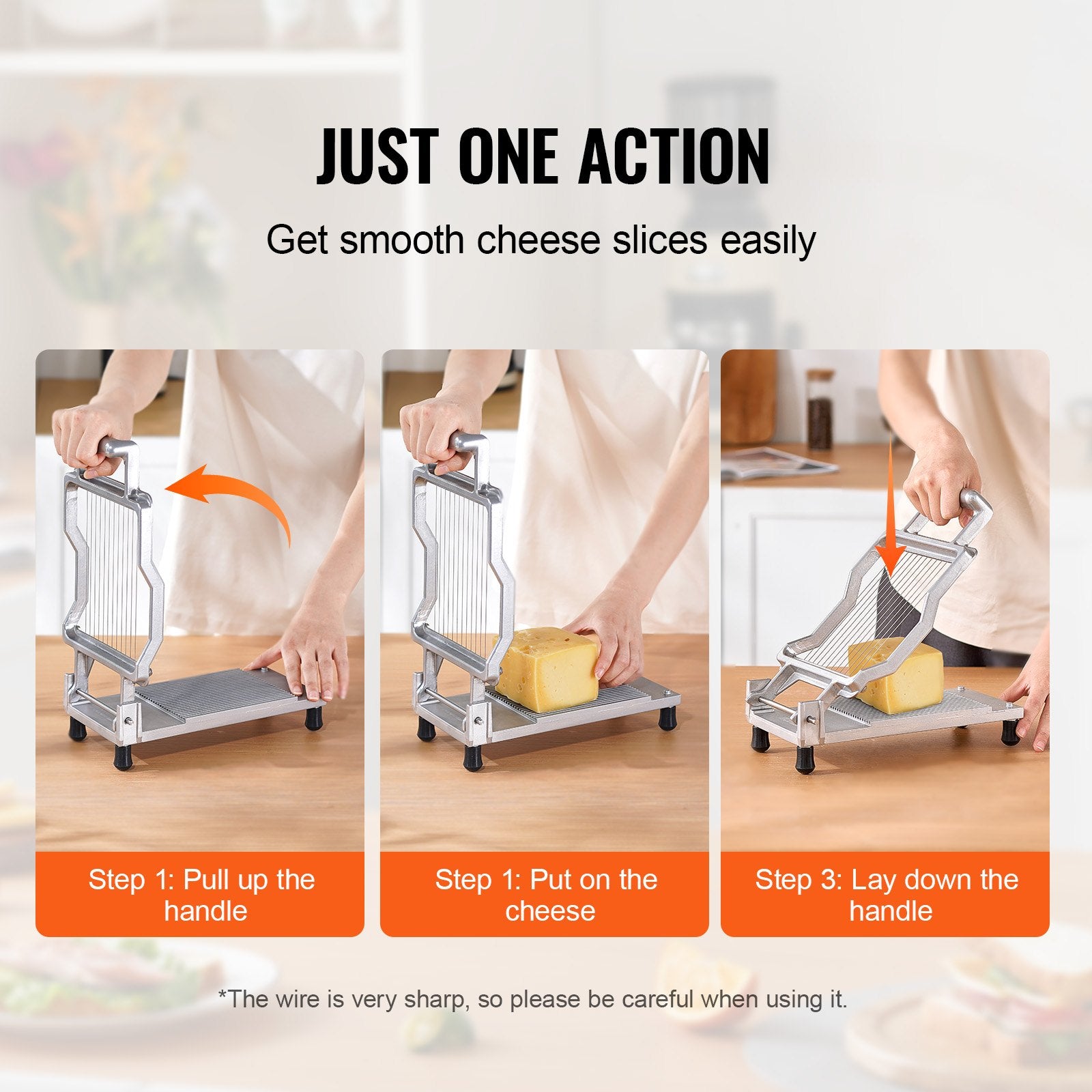 Cheese Cutter with Wire, 0.39 & 0.78 Cheeser Butter Cutting Blade,