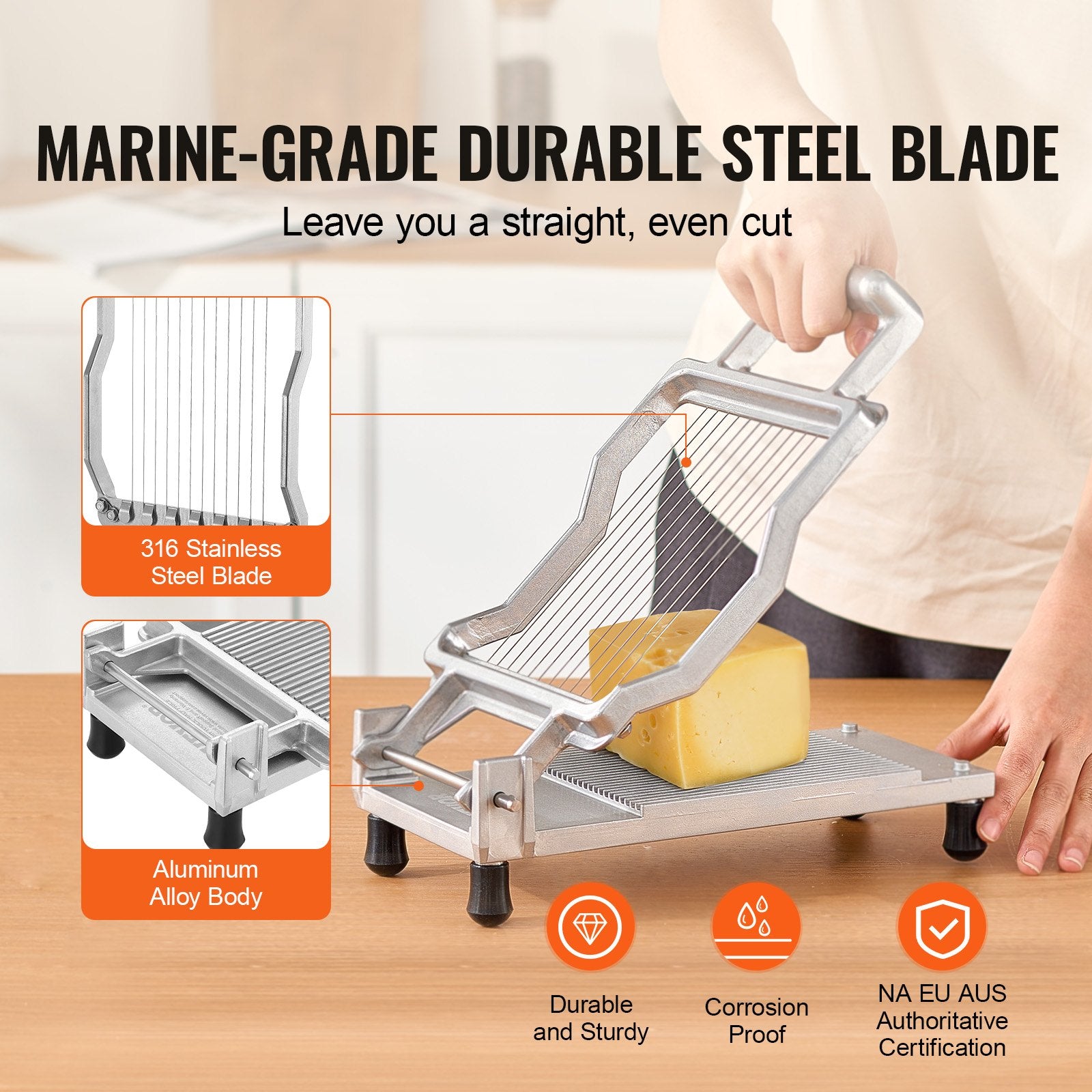 Cheese Cutter with Wire, 0.39 & 0.78 Cheeser Butter Cutting Blade,