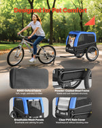 Dog Bike Trailer, Supports up to 30 kg, Pet Cart Bicycle Carrier for