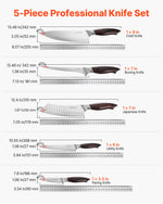 Kitchen Knife Set, 5 Piece High Carbon Stainless Steel Sharp Knife