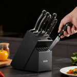 Kitchen Knife Set with Block and Sharpener, 15 Piece High Carbon