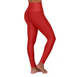 Womens High-waist Fitness Legging Yoga Pants - Red