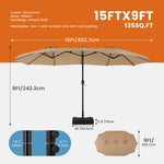15ft Large Outdoor Patio Umbrella