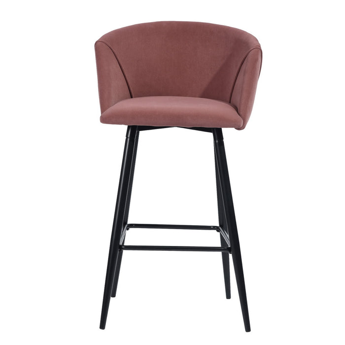 Velvet High Stool with Backrest