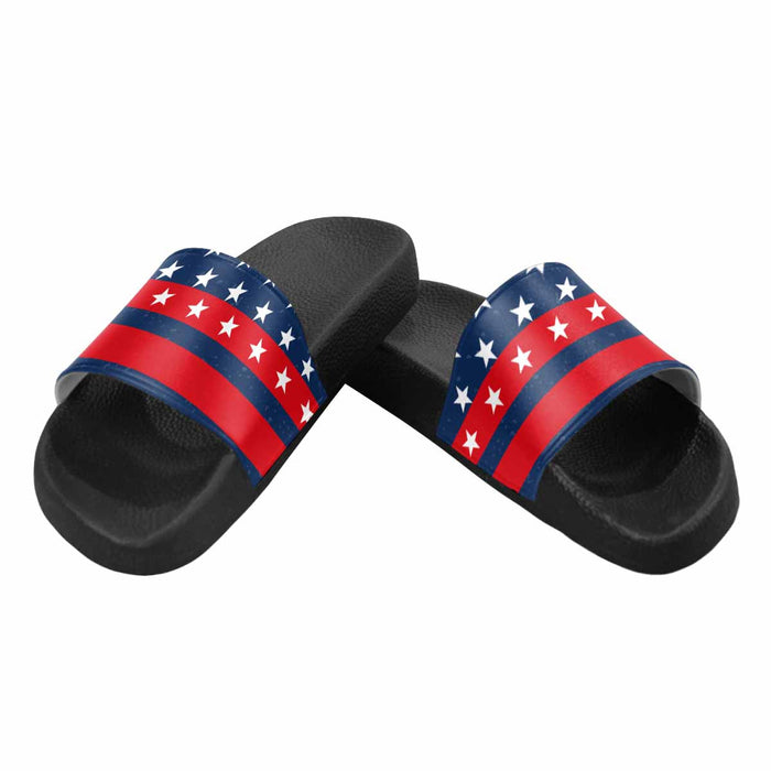 Uniquely You. Mens Slide Sandals / Stars and Stripes Print