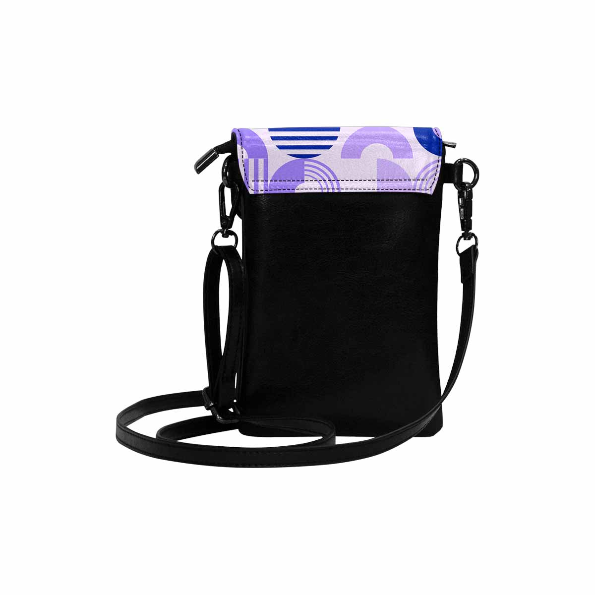 Uniquely You Small Cell Phone Purse, Purple and Blue Geometric Print -