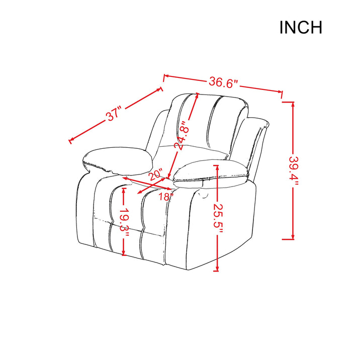 Manual Recliner Living Room Set(This product is an oversized item/LTL)