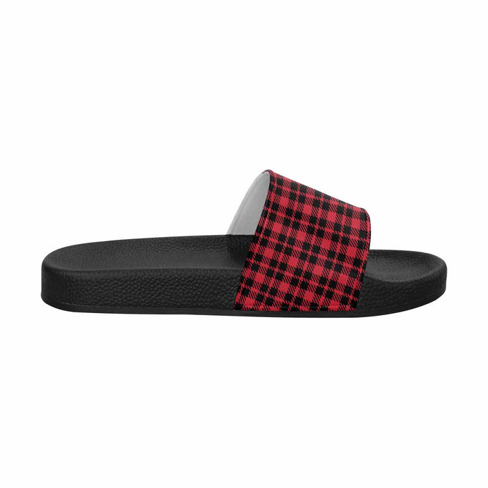 Uniquely You Mens Slide Sandals /      Buffalo Plaid Red and Black