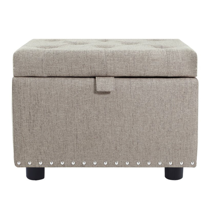 Mydepot 25'' Wide Tufted Rectangle Storage Ottoman with Storage