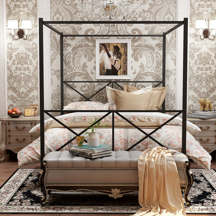 Metal Canopy Bed Frame Platform Bed Frame Queen