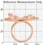 0W381 - Rose Gold Brass Ring with AAA Grade CZ  in Rose
