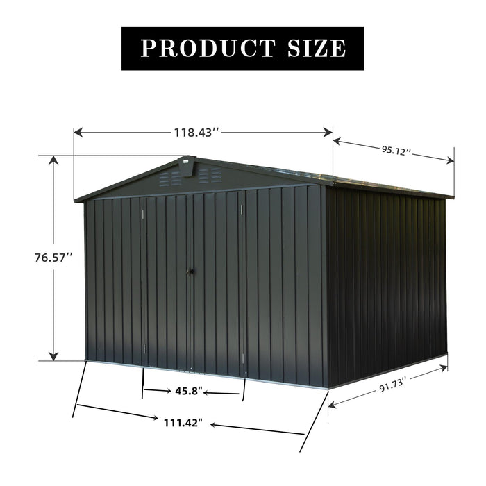 Storage Sheds Garden Shed with Metal Galvanized Steel Roof Outside Sheds&Outdoor Storage Clearance