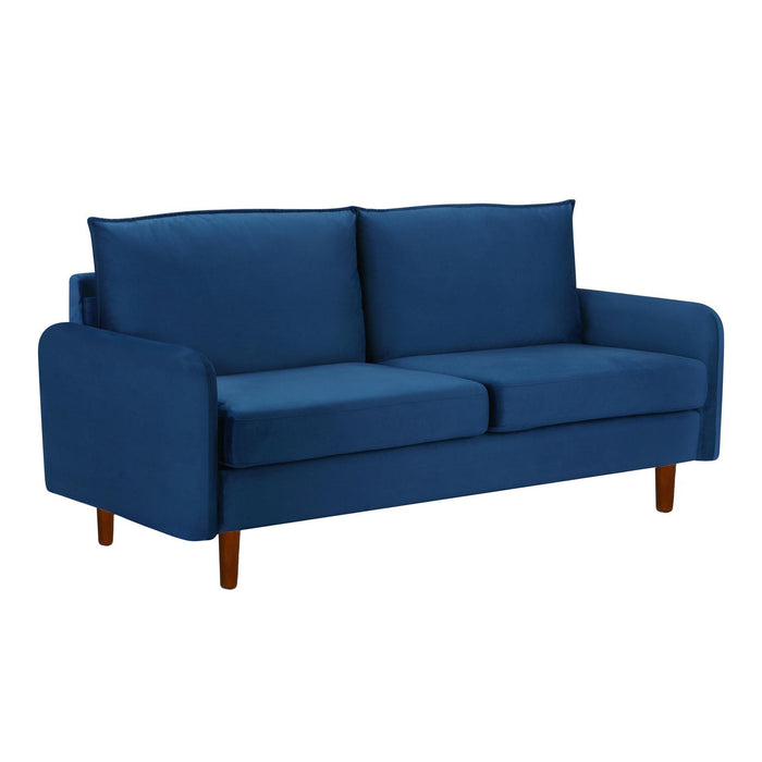 Loveseat  velvet with wood legs