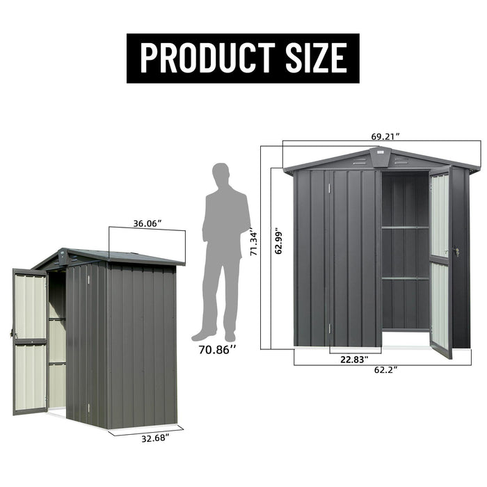 Storage Sheds Garden Shed with Metal Galvanized Steel Roof Outside Sheds&Outdoor Storage Clearance