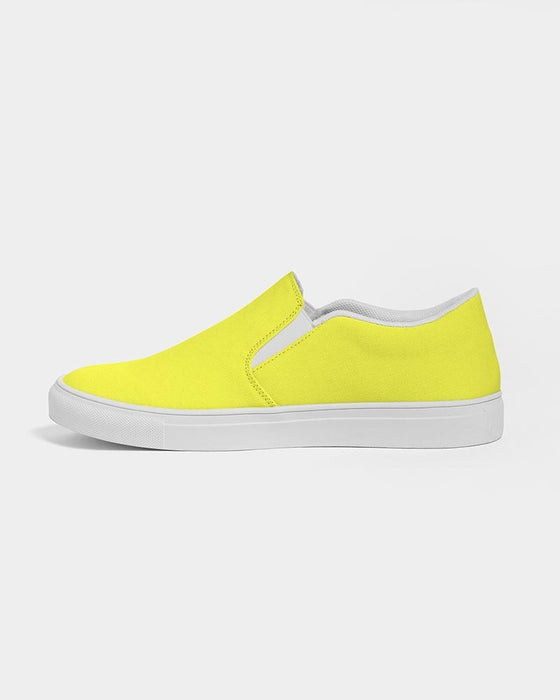 Mens Sneakers, Yellow Low Top Canvas Sports Shoes - O7Z475