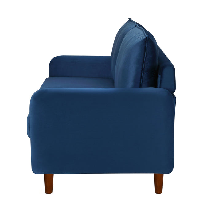 Loveseat  velvet with wood legs