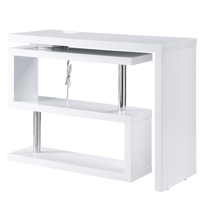 Writing Desk w/USB, White Finish