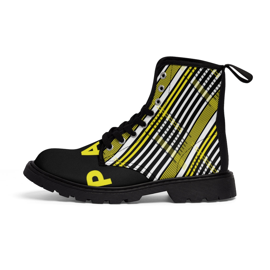 2882Sport™ Para Você Dark Academia Plaid Canvas Boots - Black