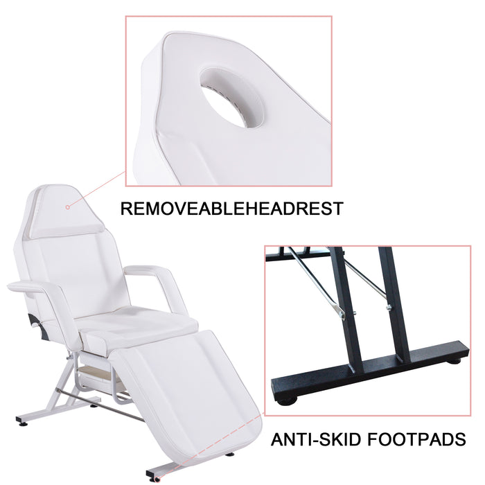 Massage Salon Tattoo Chair with Two Trays， Esthetician Bed with Hydraulic Stool