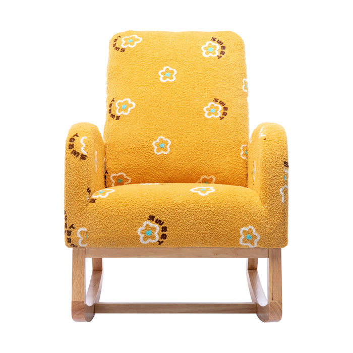 Children Rocking Chair Mid-Century Modern Rocking Armchair Upholstered