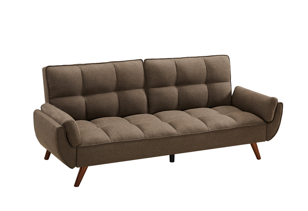 Easy Assembly Loveseat Linen Sleeper Sofa Gray Brown