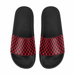 Uniquely You Mens Slide Sandals /      Buffalo Plaid Red and Black