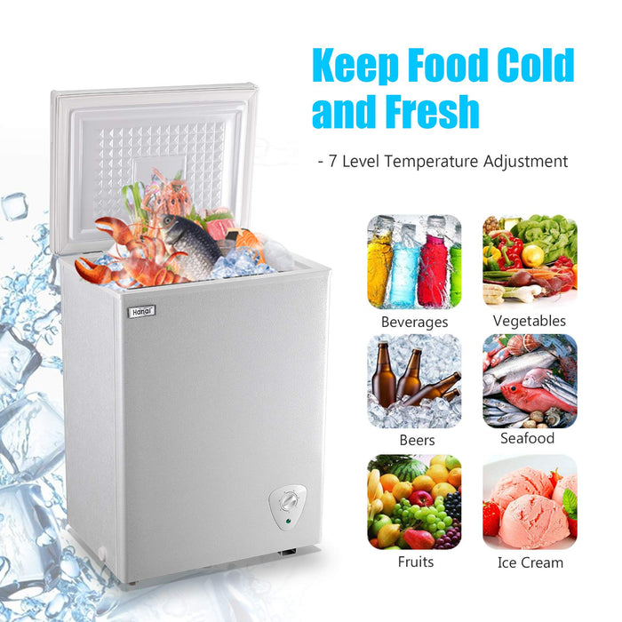 Mydepot WANAI 3.5 Cubic Chest Freezer Feet with Removable Storage Basket