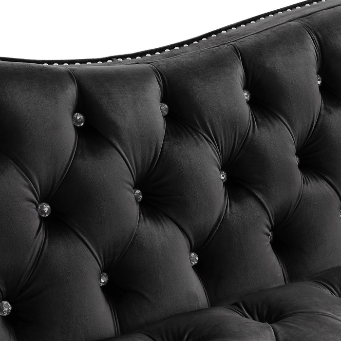 Luxury Crystal Feet Tufted 3P Sofa