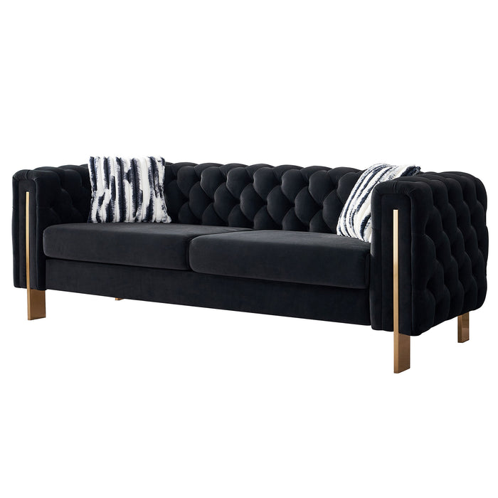 Modern velvet sofa