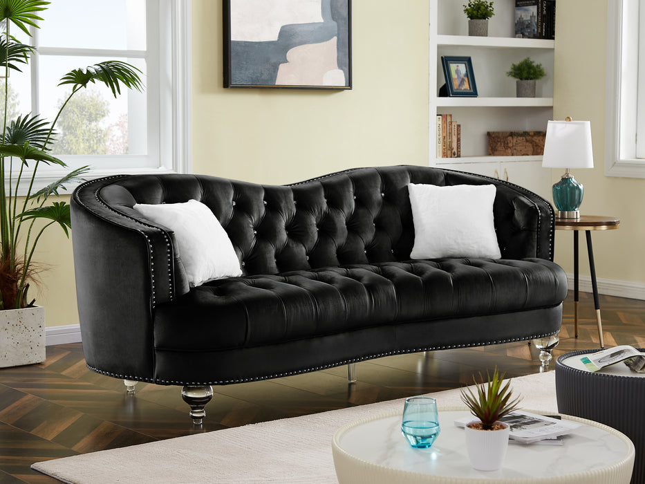 Luxury Crystal Feet Tufted 3P Sofa