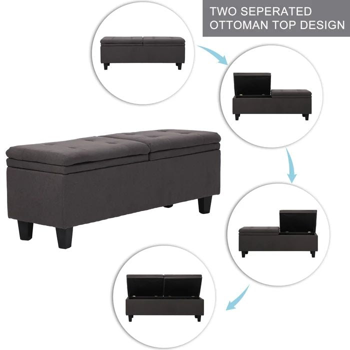 53'' Wide Tufted Rectangle Storage Ottoman