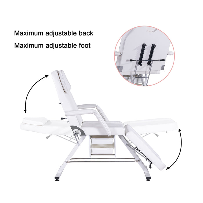 Massage Salon Tattoo Chair with Two Trays， Esthetician Bed with Hydraulic Stool