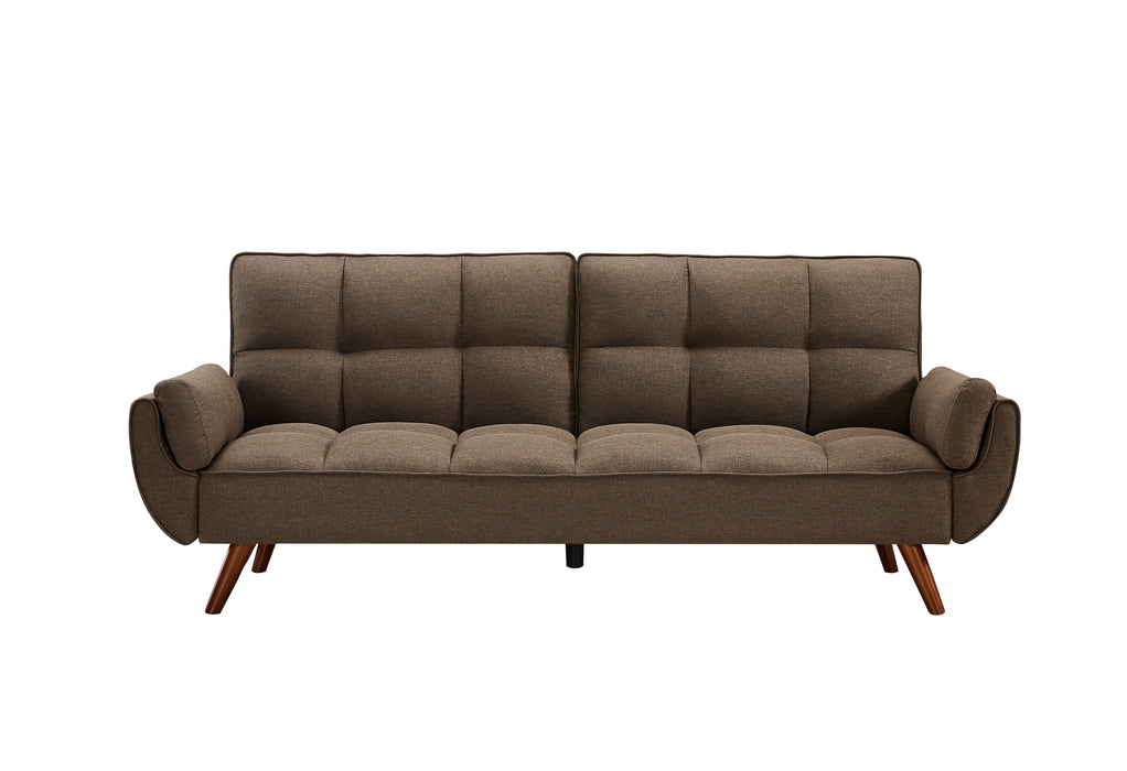 Easy Assembly Loveseat Linen Sleeper Sofa Gray Brown