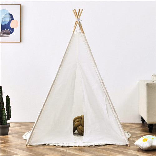 Teepee Tent for Kids - Play Tent for Boy Girl Indoor Outdoor Cotton Canvas Teepee