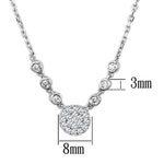 3W417 - Rhodium Brass Necklace with AAA Grade CZ  in Clear